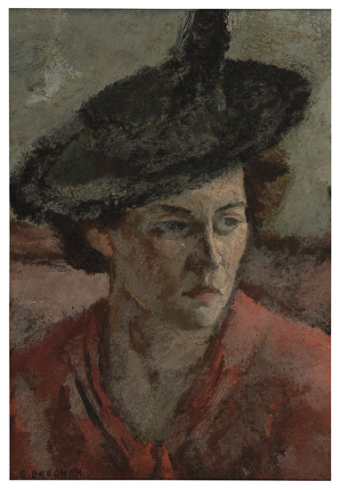 SAMUEL BRECHER Woman in a Hat.